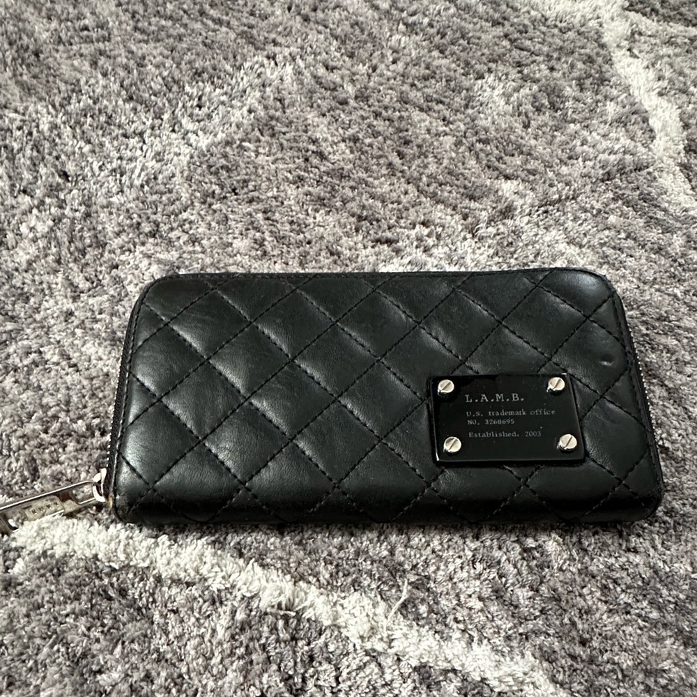 L.A.M.B Zip Around Wallet (Black)